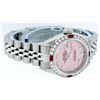 Image 4 : Rolex Stainless Steel Pink MOP Diamond and Ruby DateJust Ladies Watch