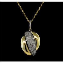 1.01 ctw Diamond Pendant With Chain - 14KT Yellow and White Gold