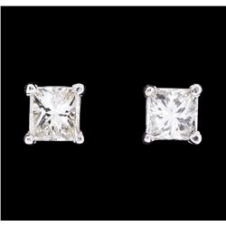 0.58 ctw Diamond Stud Earrings - 14KT White Gold