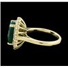 Image 3 : 4.52 ctw Emerald and Diamond Ring - 14KT Yellow Gold