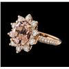 Image 1 : 2.99 ctw Morganite and Diamond Ring - 14KT Rose Gold