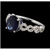 2.06 ctw Sapphire and Diamond Ring - 14KT White Gold