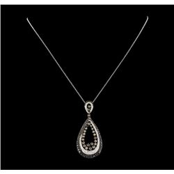 2.42 ctw Diamond Pendant With Chain - 18KT White Gold