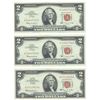 Image 1 : 1963 $2 Uncirculated Red Seal Bill Lot of 3