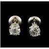 1.28 ctw Diamond Solitaire Earrings - 14KT White Gold