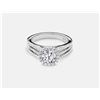 Cubic Zirconia and Diamond Ring - 14KT White Gold