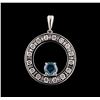 1.19 ctw Blue Diamond Pendant With Chain - 14KT White Gold