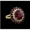 Image 1 : 9.11 ctw Ruby and Diamond Ring - 14KT Yellow Gold