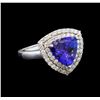 14KT White Gold 2.09 ctw Tanzanite and Diamond Ring