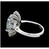 Image 3 : 6.86 ctw Aquamarine and Diamond Ring - 14KT White Gold