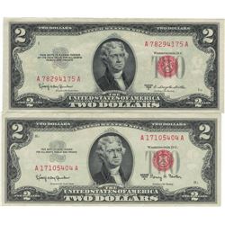 1953 $2 AU Uncirculated Certificate Currency Lot of 2