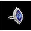 14KT White Gold 3.05 ctw Tanzanite and Diamond Ring