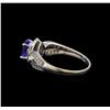 Image 3 : 14KT White Gold 1.04 ctw Tanzanite and Diamond Ring