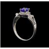 Image 4 : 14KT White Gold 1.04 ctw Tanzanite and Diamond Ring