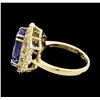 Image 3 : 5.80 ctw Tanzanite and Diamond Ring - 14KT Yellow Gold