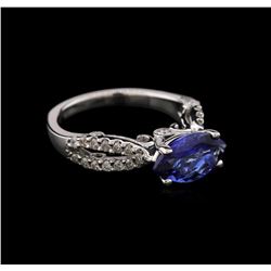 14KT White Gold 1.60 ctw Tanzanite and Diamond Ring