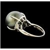 Image 3 : Pearl and Diamond Ring - Platinum