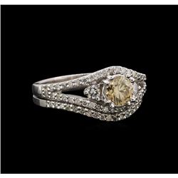 14KT White Gold 1.32 ctw Diamond Ring and Guard