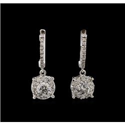 14KT White Gold 1.03 ctw Diamond Earrings