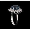 Image 4 : 4.00 ctw Blue Topaz and Diamond Ring - 14KT White Gold