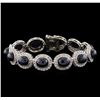 44.19 ctw Blue Star Sapphire and Diamond Bracelet - 14KT White Gold