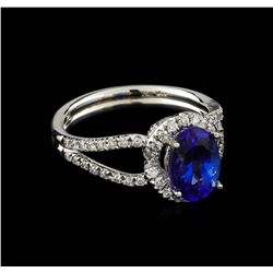 18KT White Gold 1.93 ctw Tanzanite and Diamond Ring