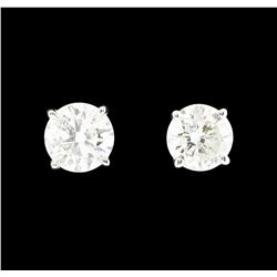 0.92 ctw Diamond Earrings - 14KT White Gold