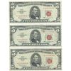 Image 1 : 1963 $5 Fine Red Seal Bill Lot of 3