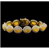 17.96 ctw Opal and Diamond Bracelet - 14KT Yellow Gold