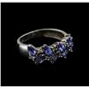 1.36 ctw Tanzanite and Diamond Ring - 14KT White Gold