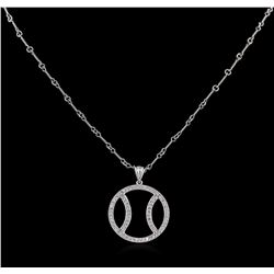 1.00 ctw Basketball Diamond Pendant With Chain - 14KT White Gold