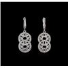 1.01 ctw Diamond Dangle Earrings - 14KT White Gold