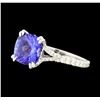 1.77 ctw Tanzanite and Diamond Ring - Platinum