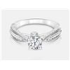 Cubic Zirconia and Diamond Ring - 14KT White Gold
