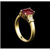 Image 4 : 1.90 ctw Rubellite and Diamond Ring - 14KT Yellow Gold