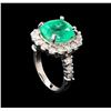 Image 4 : GIA Cert 5.82 ctw Emerald and Diamond Ring - 14KT White Gold