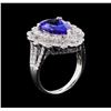 Image 4 : 4.47 ctw Tanzanite and Diamond Ring - 14KT White Gold