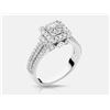 Image 1 : Cubic Zirconia and Diamond Ring - 14KT White Gold