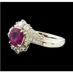 1.13 ctw Ruby and Diamond Ring - Platinum