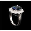 Image 4 : 5.20 ctw Tanzanite and Diamond Ring - 14KT White Gold