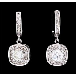 1.56 ctw Diamond Earrings - 14KT White Gold