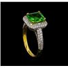 Image 4 : 2.12 ctw Tsavorite and Diamond Ring - 18KT Yellow Gold