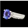 Image 1 : 2.03 ctw Tanzanite and Diamond Ring - 14KT White Gold