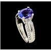 Image 4 : 2.03 ctw Tanzanite and Diamond Ring - 14KT White Gold