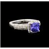14KT White Gold 1.51 ctw Tanzanite and Diamond Ring