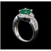Image 4 : 14KT White Gold 2.07 ctw Emerald and Diamond Ring