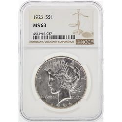 1926 NGC MS63 Peace Silver Dollar