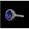 3.01 ctw Tanzanite and Diamond Ring - 14KT White Gold