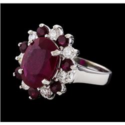 6.73 ctw Ruby and Diamond Ring - 14KT White Gold