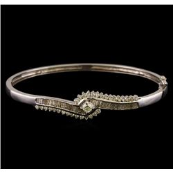 1.17 ctw Diamond Bangle Bracelet - 14KT White Gold